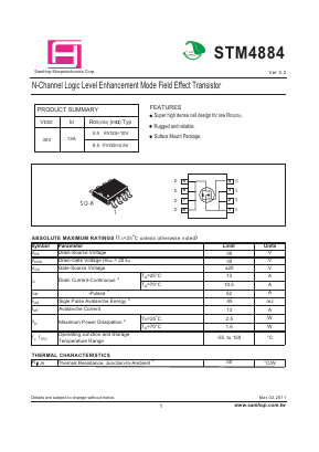 STM4884 Datasheet PDF Samhop Mircroelectronics