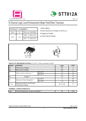 STT812A Datasheet PDF Samhop Mircroelectronics