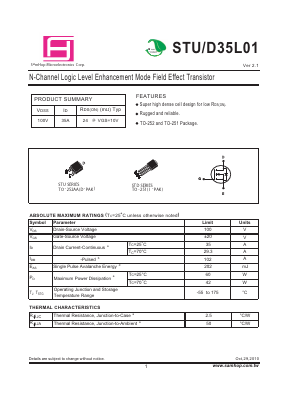 STU35L01 Datasheet PDF Samhop Mircroelectronics