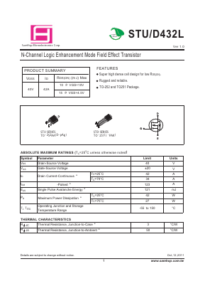 STU432L Datasheet PDF Samhop Mircroelectronics