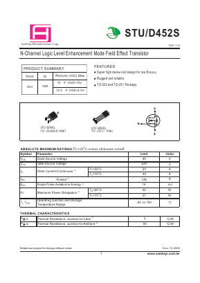 STD452S Datasheet PDF Samhop Mircroelectronics