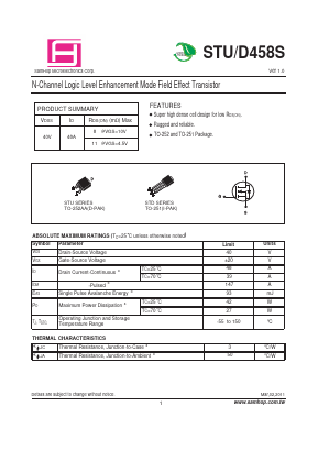 STD458S Datasheet PDF Samhop Mircroelectronics
