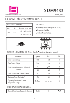 SDM9433 Datasheet PDF Samhop Mircroelectronics