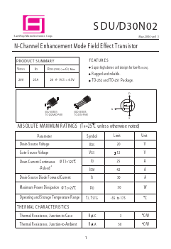SDD30N02 Datasheet PDF Samhop Mircroelectronics