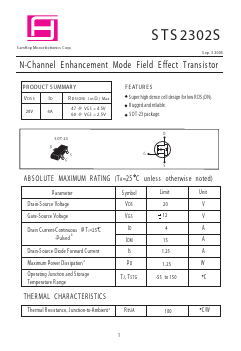 STS2302S Datasheet PDF Samhop Mircroelectronics