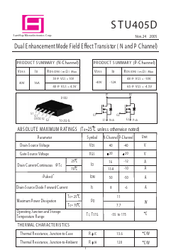 STU405D Datasheet PDF Samhop Mircroelectronics