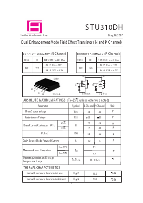 STU310DH Datasheet PDF Samhop Mircroelectronics