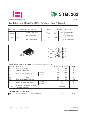 STM8362 Datasheet PDF Samhop Mircroelectronics