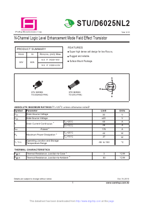 STU6025NL2 Datasheet PDF Samhop Mircroelectronics