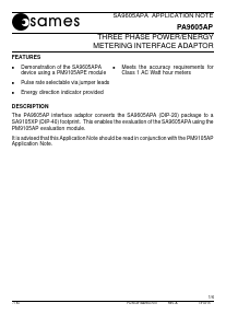 PA9605AP Datasheet PDF South African Micro Electronic Systems