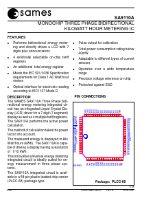 SA9110A Datasheet PDF South African Micro Electronic Systems