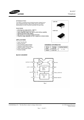 KA567D Datasheet PDF Samsung