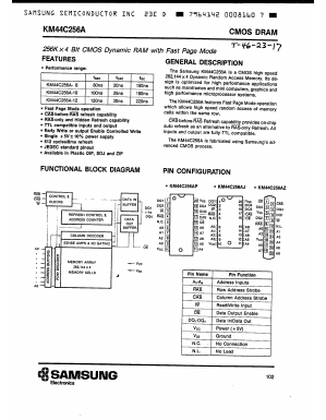 KM44C256A Datasheet PDF Samsung