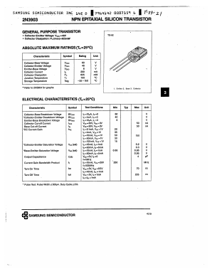 2N3903 Datasheet PDF Samsung