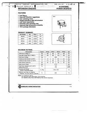 IRF343 Datasheet PDF Samsung