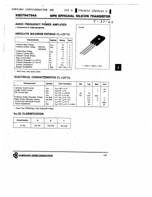 KSD794 Datasheet PDF Samsung
