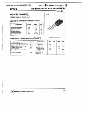 MPSA10 Datasheet PDF Samsung