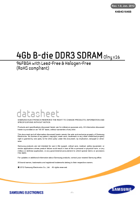 K4B4G1646B-HPH9 Datasheet PDF Samsung