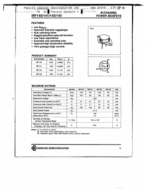 IRF140 Datasheet PDF Samsung