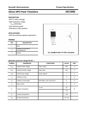 C3086 Datasheet PDF SavantIC Semiconductor 
