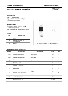 2SC3257 Datasheet PDF SavantIC Semiconductor 
