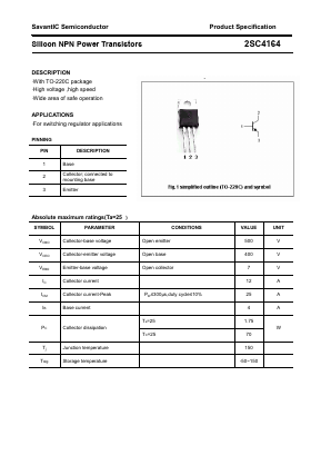 2SC4164 Datasheet PDF SavantIC Semiconductor 