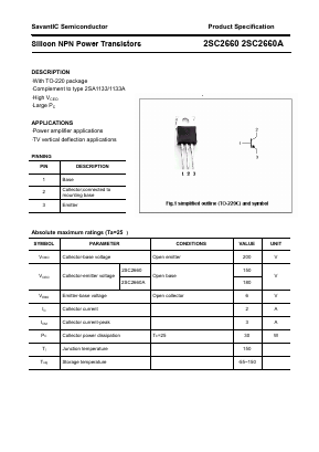2SC2660 Datasheet PDF SavantIC Semiconductor 