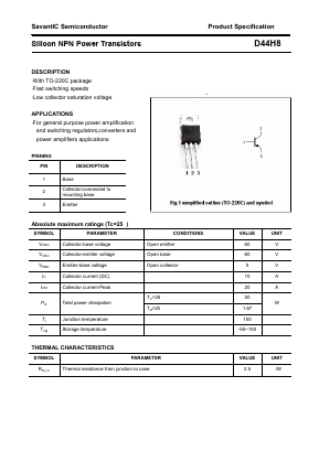 D44H8 Datasheet PDF SavantIC Semiconductor 