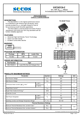 SSU10N20-C Datasheet PDF Secos Corporation.