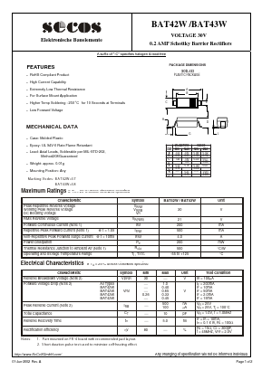 BAT43W Datasheet PDF Secos Corporation.