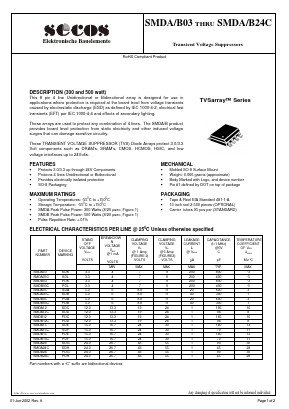 SMDA03C Datasheet PDF Secos Corporation.