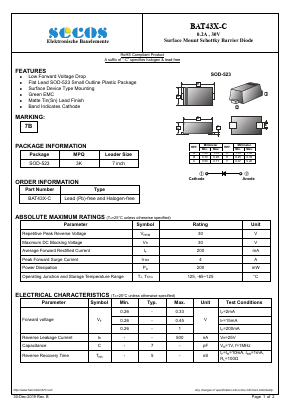 BAT43X-C Datasheet PDF Secos Corporation.
