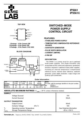 IP5561C Datasheet PDF Semelab - > TT Electronics plc 