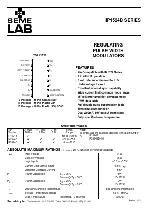 IP2524BN-16 Datasheet PDF Semelab - > TT Electronics plc 