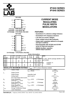 IP2844J Datasheet PDF Semelab - > TT Electronics plc 