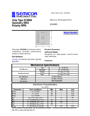 SD3960F Datasheet PDF Semicoa Semiconductor