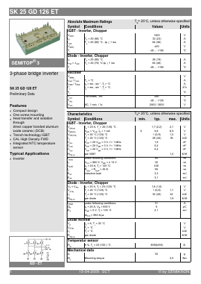 SK25GD126ET Datasheet PDF Semikron