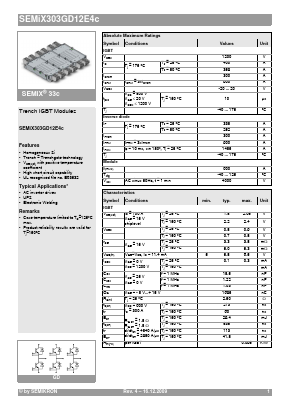 SEMIX303GD12E4C Datasheet PDF Semikron
