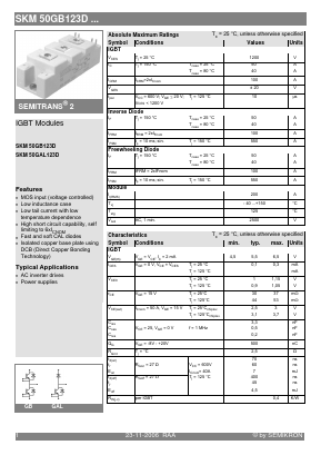 SKM50GB123D Datasheet PDF Semikron