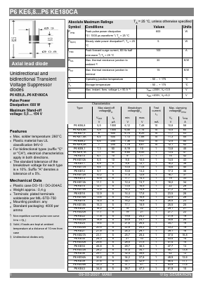 P6KE180A Datasheet PDF Semikron
