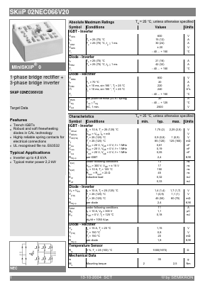 SKIIP02NEC066V20 Datasheet PDF Semikron