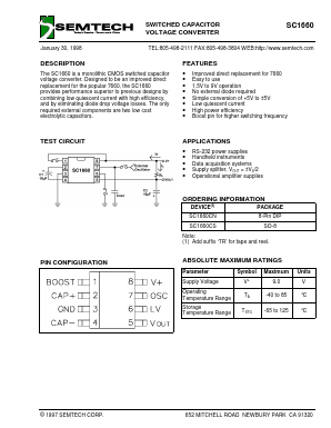 SC1660CNTR Datasheet PDF Semtech Corporation