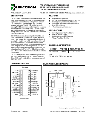 SC1154CSW Datasheet PDF Semtech Corporation