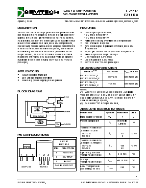 EZ1117-2.5 Datasheet PDF Semtech Corporation