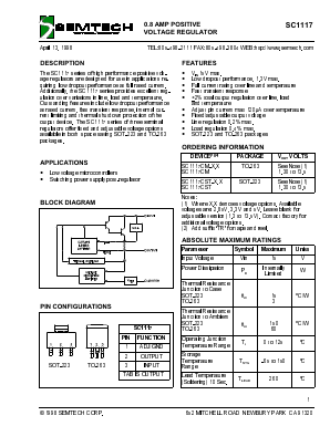 SC1117CM Datasheet PDF Semtech Corporation