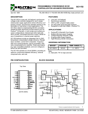 SC1152 Datasheet PDF Semtech Corporation