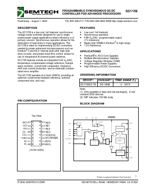 SC1158 Datasheet PDF Semtech Corporation