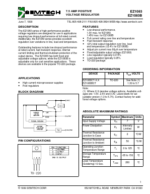 EZ1083B Datasheet PDF Semtech Corporation