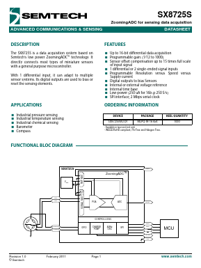 SX8725S Datasheet PDF Semtech Corporation