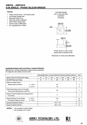 KBPC810 Datasheet PDF Semtech Corporation